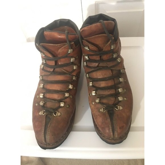 Vintage Dachstein Schutzmarke Hiking Boots Size 10.5 Brown Leather Rare‎ - Picture 1 of 12